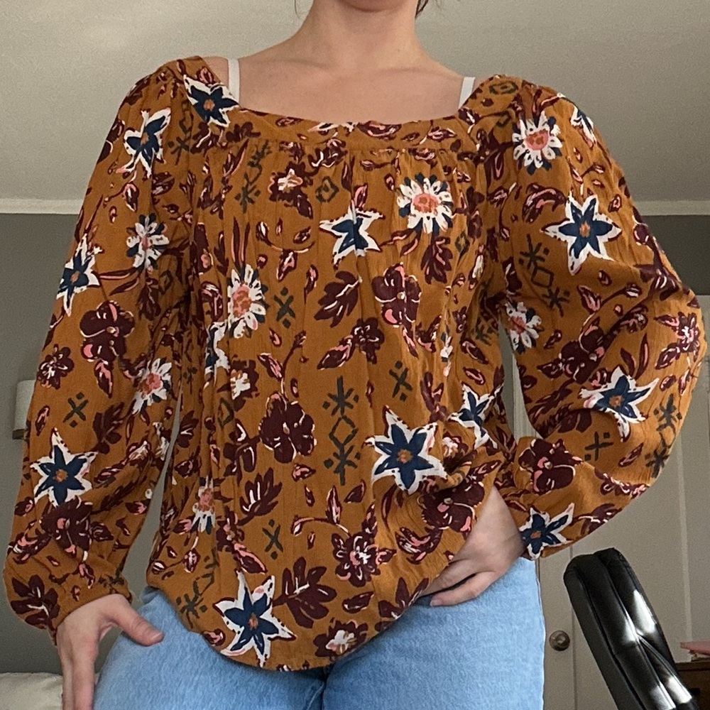 Sonoma Flowy Blouse with Floral Details